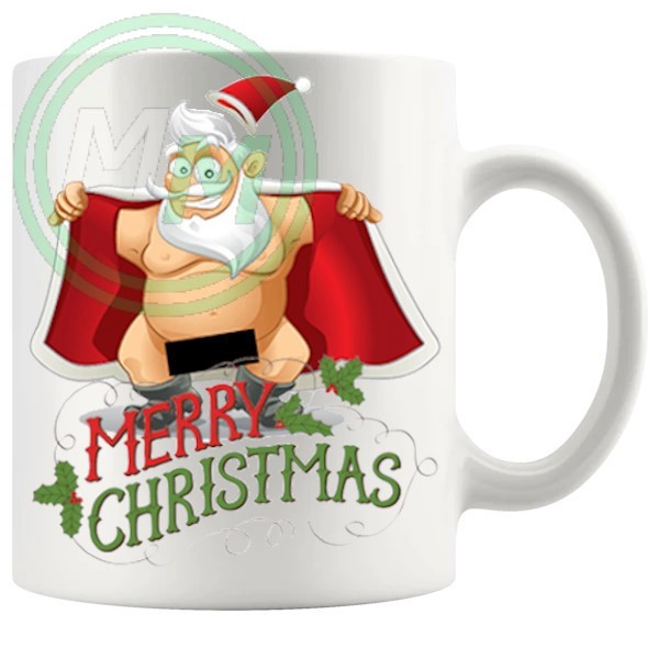 rude santa novelty mug