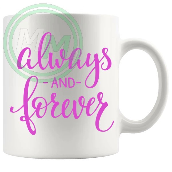 always and forever novelty mug in pink