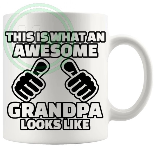 awesome grandpa black mug