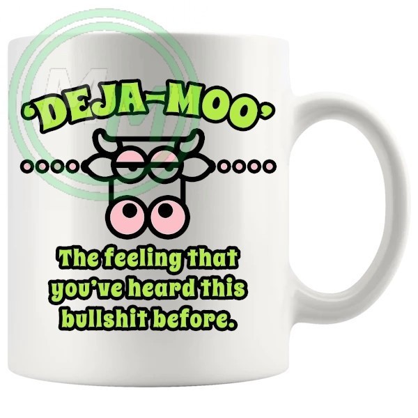 deja moo novelty mug green