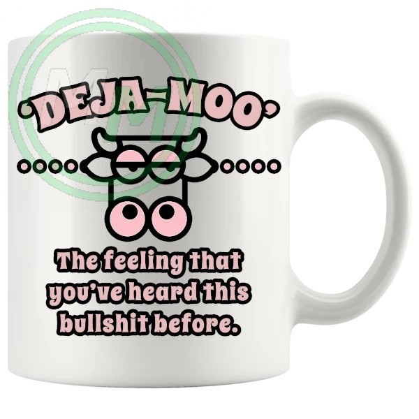 deja moo novelty mug pink