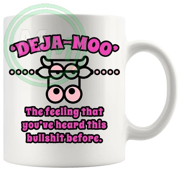 deja moo novelty mug in vivid pink