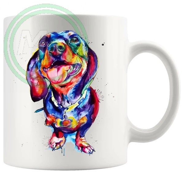 dPainted Dog Style No4 Dachshund Novelty Mugog06 Artistic Novelty Mug