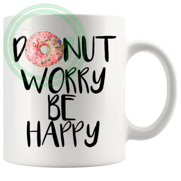 donut worry be happy Novelty Mug