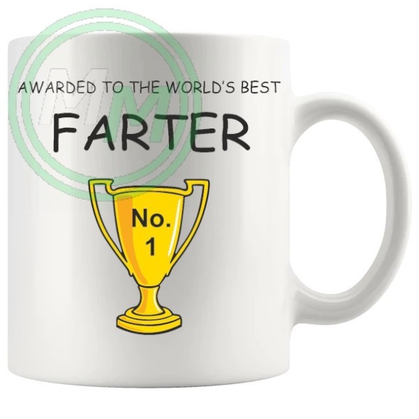 Awarded To The Worlds No1 Farter Novelty Mug