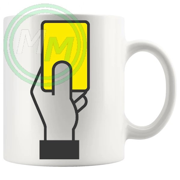 football yellow card novelty mug