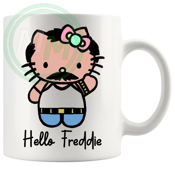 hello freddie mug