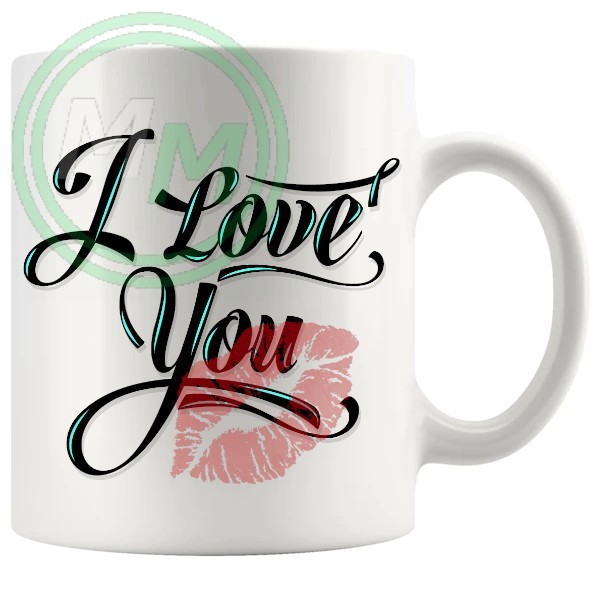 i love you kiss novelty mug