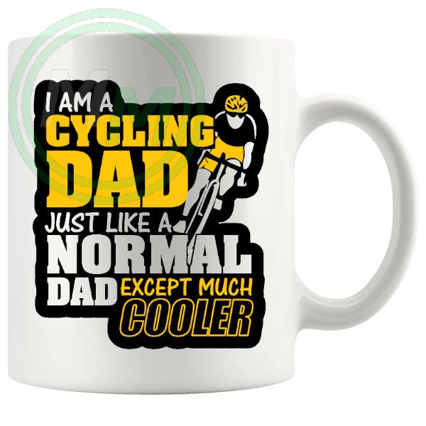 im a cycling dad mug yellow