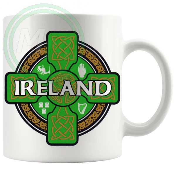 irish celtic cross mug