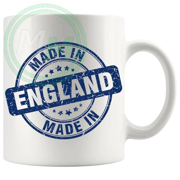 made in england stamp blue