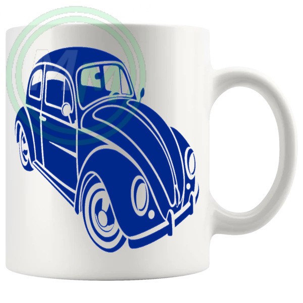 vw beetle mug blue