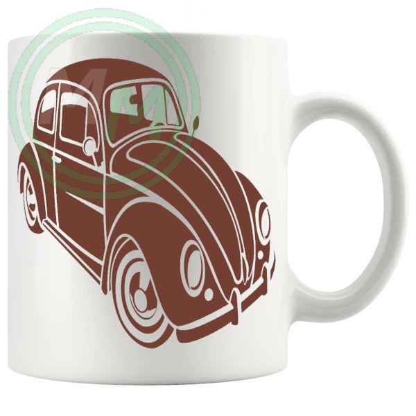 vw beetle mug brown