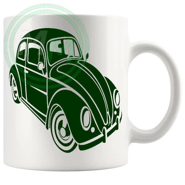 vw beetle mug green