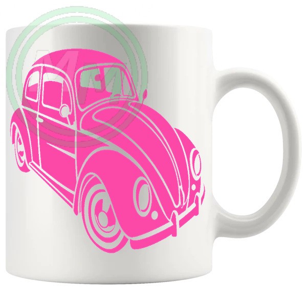 vw beetle mug pink