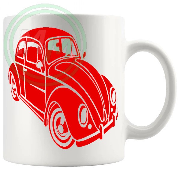 vw beetle mug red