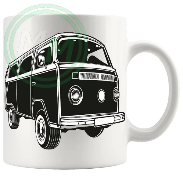 vw camper van mug black