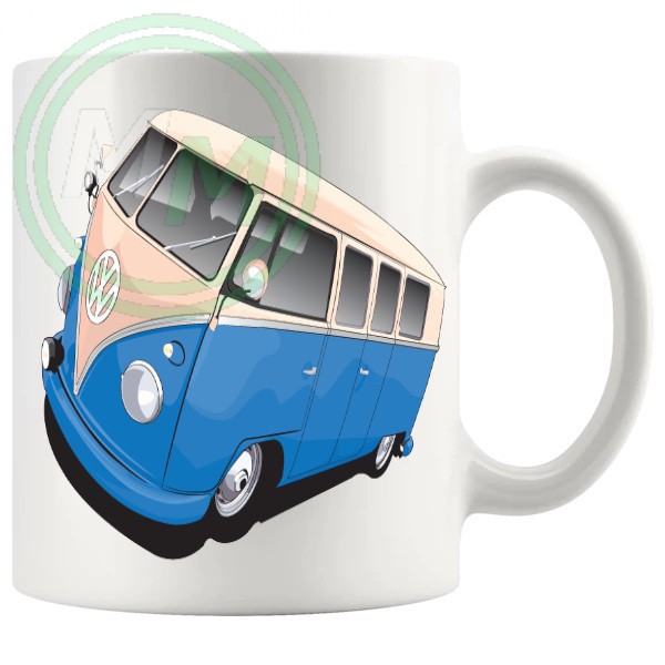 vw camper van mug pink