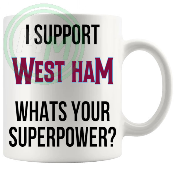 west ham fans superpower mug