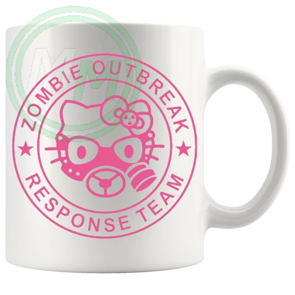 zombie outbreak mug in pink