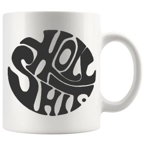 Holy Shit in Grey mug, funny sweary reaction mug gift