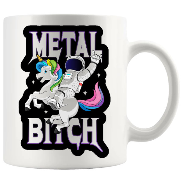 Metal Bitch mug rude music gift