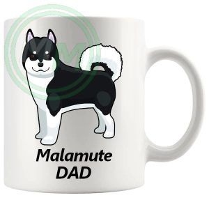 Alaskan Malamute Dad Mug ceramic dog lover gift, printed on both sides
