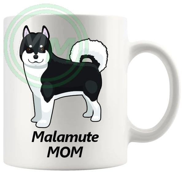 Alaskan Malamute Mom Mug ceramic dog lover gift, printed on both sides