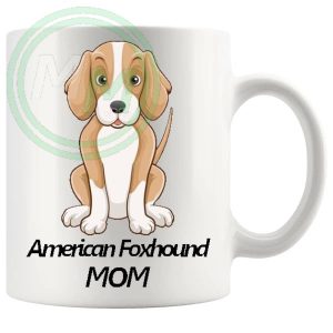 American Foxhound Mom Mug ceramic dog lover gift, printed on both sides