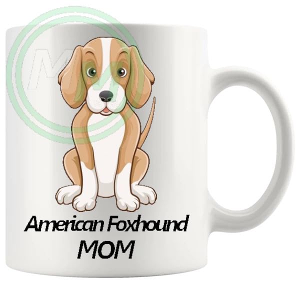 American Foxhound Mom Mug ceramic dog lover gift, printed on both sides