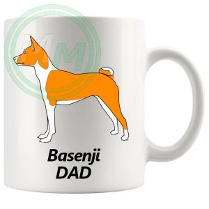 Basenji Dad Mug ceramic dog lover gift, printed on both sides