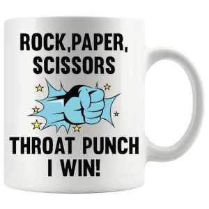 Rock Paper Scissors Throat Punch Mug ceramic mug gift