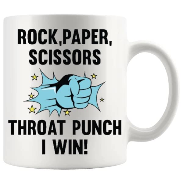 Rock Paper Scissors Throat Punch Mug ceramic mug gift